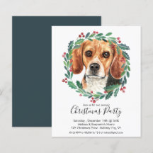 Convite de festas de Natal do Cachorro de Orçament