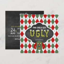 Convite de festas de Natal do Chalkboard Ugly Swea