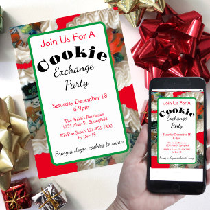 Convite de festas de Natal do Cookie Exchange