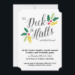 Convite de festas de Natal do Deck Halls<br><div class="desc">Dois animados golpes de Holly enviam a mensagem de elegância e calor casuais. � 2birdstone 2014 todos os direitos reservados.</div>