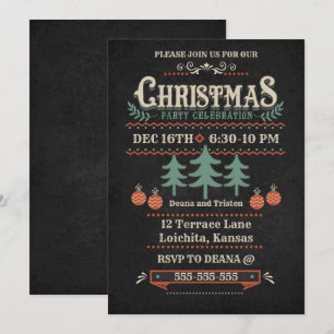 Convite de festas de Natal do Estilo Vintage