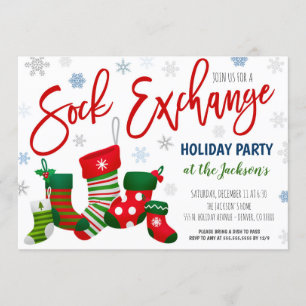 Convite de festas de Natal do Exchange Sock
