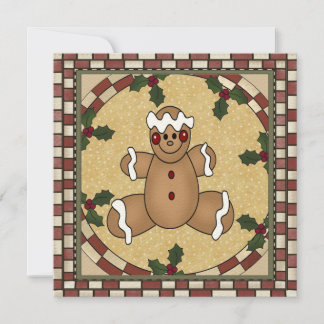 Convite de festas de Natal do Gingerbread Cookie
