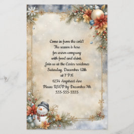 Convite de festas de Natal do Little Snowman