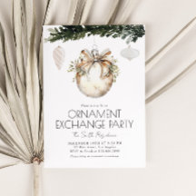 Convite de festas de Natal do Ornament Exchange