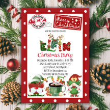 Convite de festas de Natal do Polo Norte do Elf