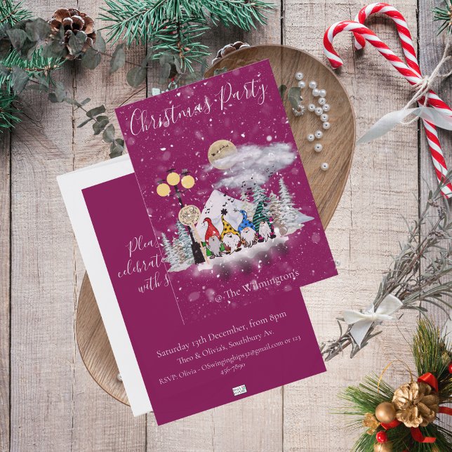 Convite de festas de Natal do Quartet (Elf Quartet Christmas Party Invitation)