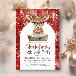 Convite de festas de Natal do Reindeer Book Club