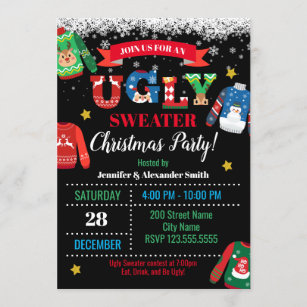 Convite de festas de Natal do Sweater
