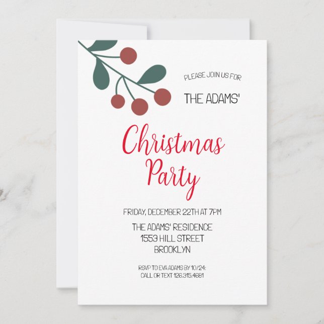 Convite de festas de Natal Elegante (Frente)