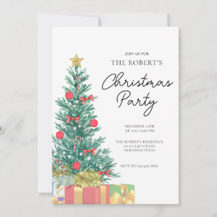 Convite de festas de Natal Elegante com Marca Pers