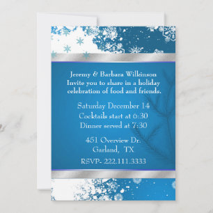 Convite de festas de Natal Elegante Snowflakes