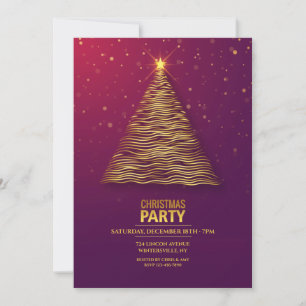 Convite de festas de Natal em Árvore Dourada
