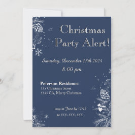 Convite de festas de Natal em Azul&Branco