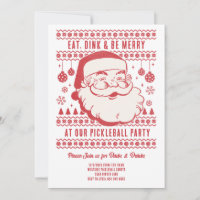 Convite de festas de Natal Engraçado Retro Pickleb