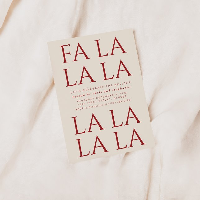 Convite de festas de Natal Fa La Holiday (Criador carregado)