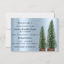 Convite de festas de Natal Feriado Janto Azul Lux