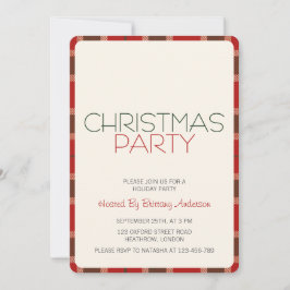 Convite de festas de Natal Feriado Xadrez de Tarta