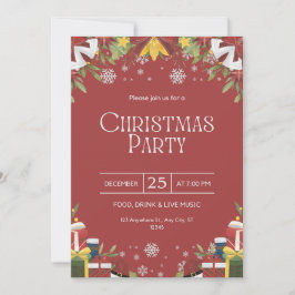 Convite de festas de Natal Festivo