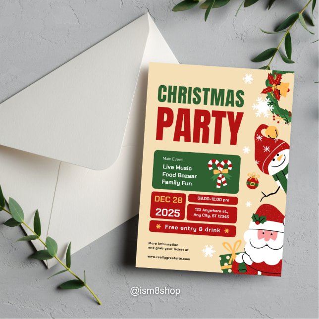 Convite de festas de Natal Festivo (Criador carregado)