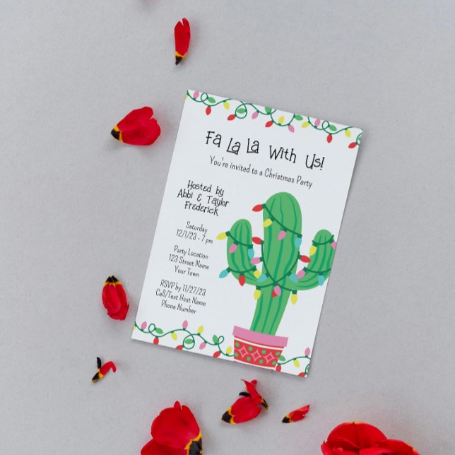 Convite de festas de Natal Festivo Cactus (Criador carregado)