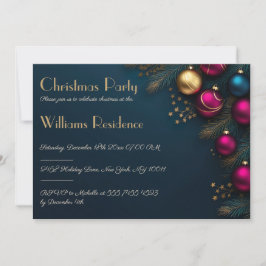 Convite de festas de Natal festivo e elegante