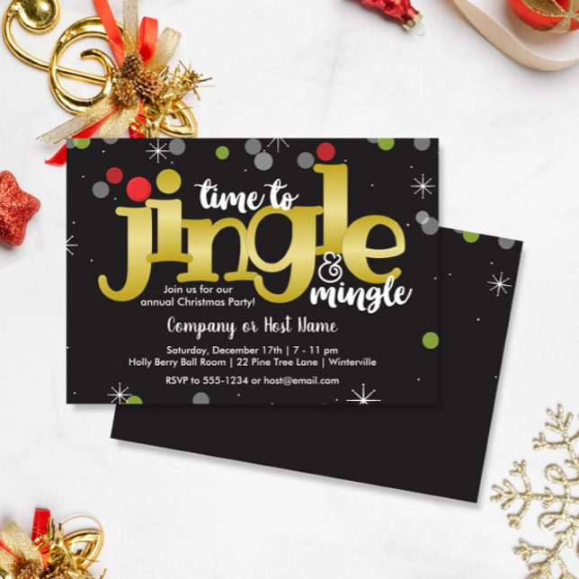 Convite de festas de Natal Festivo Jingle & Mingle (Criador carregado)