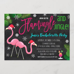 Convite de festas de Natal Flamingle e Jingle