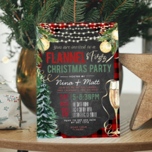 Convite de festas de Natal Flannel e Fizz