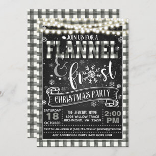Convite de festas de Natal Flannel e Frost Whit