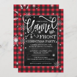 Convite de festas de Natal Flannel & Frost