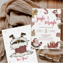 Convite de festas de Natal Gingle e Mingle
