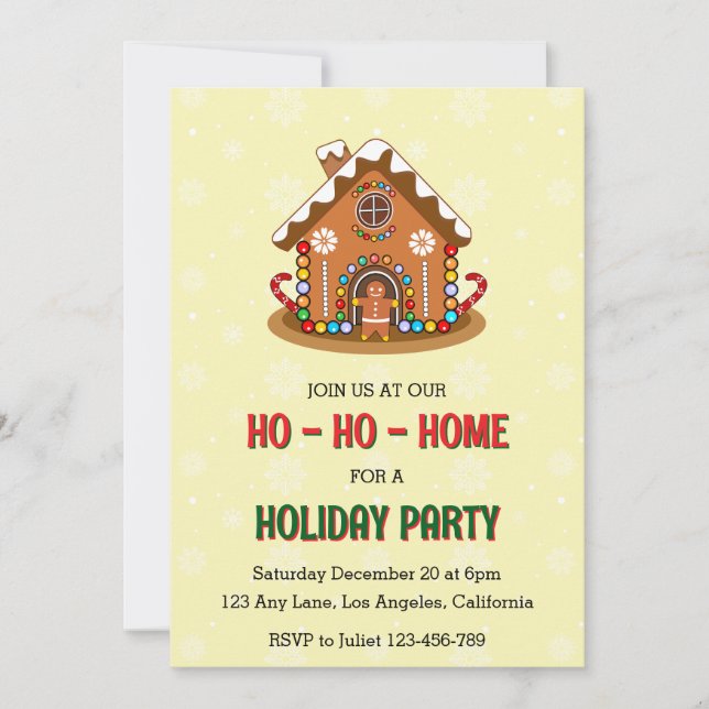 Convite de festas de Natal Ho-Ho (Frente)