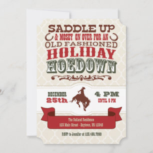 Convite de festas de Natal Holiday Hoedown