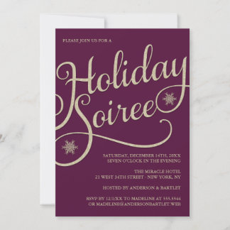 Convite de festas de Natal Holiday Soiree Sparkle