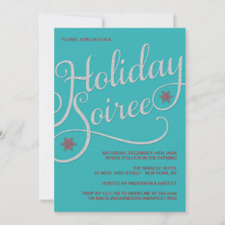 Convite de festas de Natal Holiday Soiree Sparkle