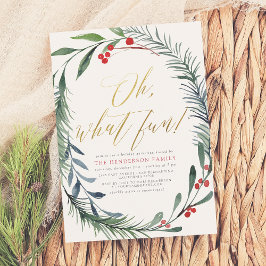 Convite de festas de Natal Holiday Winterberry
