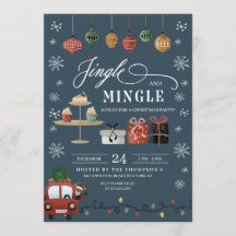 Convite de festas de Natal Jingle e Mingle