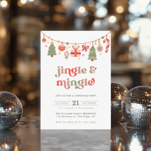 Convite de festas de Natal Jingle & Mingle (Criador carregado)