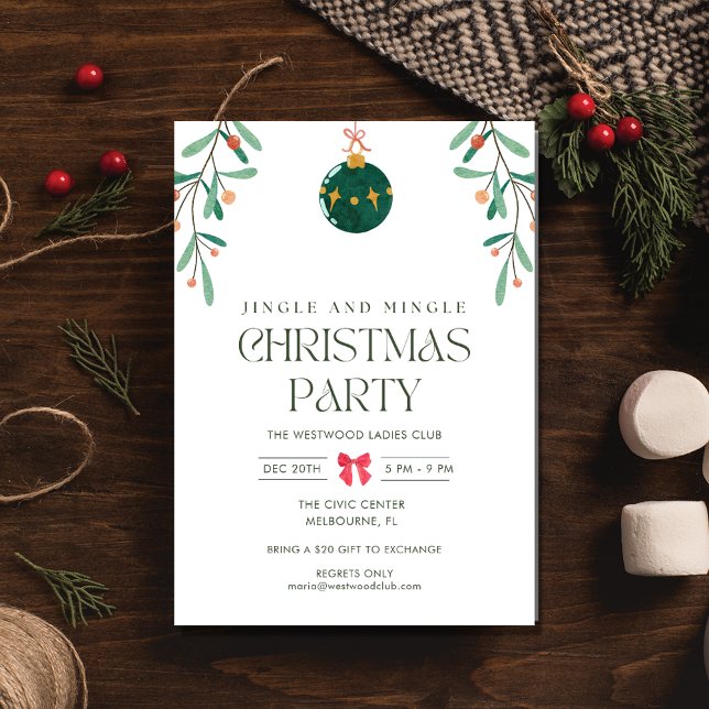 Convite de festas de Natal Jingle Mingle (Jingle Mingle Christmas Party Invitation)