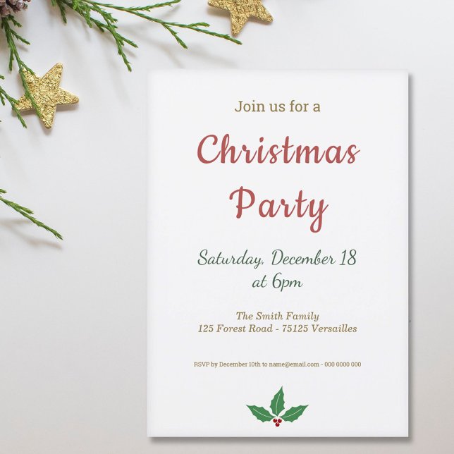Convite de festas de Natal minimalista (Minimalist Christmas Party Invitation)