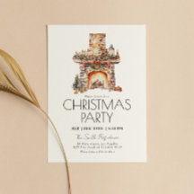 Convite de festas de Natal Modern Watercolor