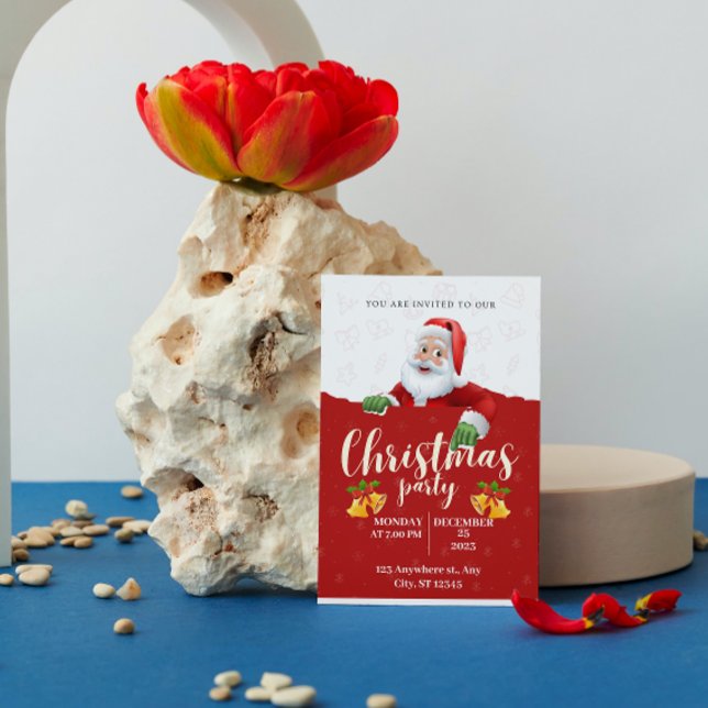 Convite de festas de Natal Moderno Amarelo Verde V (Criador carregado)