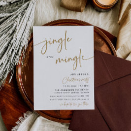Convite de festas de Natal moderno Jingle & Mingle