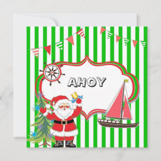 Convite de festas de Natal Náutico
