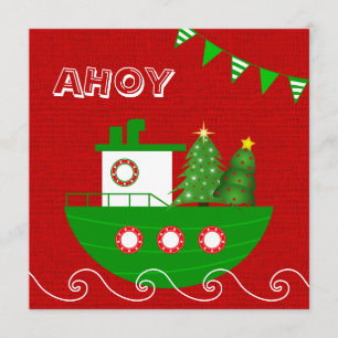 Convite de festas de Natal Náutico