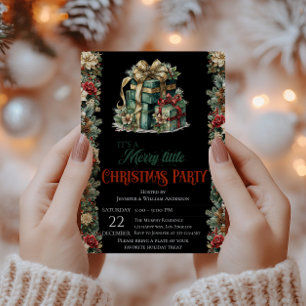 Convite de festas de Natal Negro de Luxo