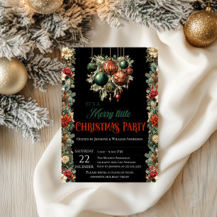 Convite de festas de Natal Negro Elegante
