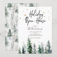 Convite de festas de Natal Open House