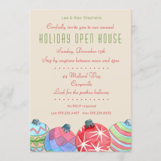 Convite de festas de Natal Open House